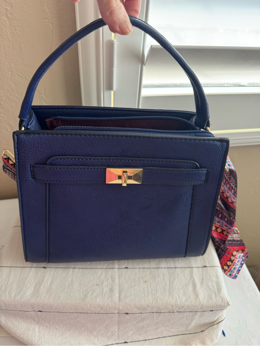 Crossbody Bag with Colorful Strap - Picture 2 of 6